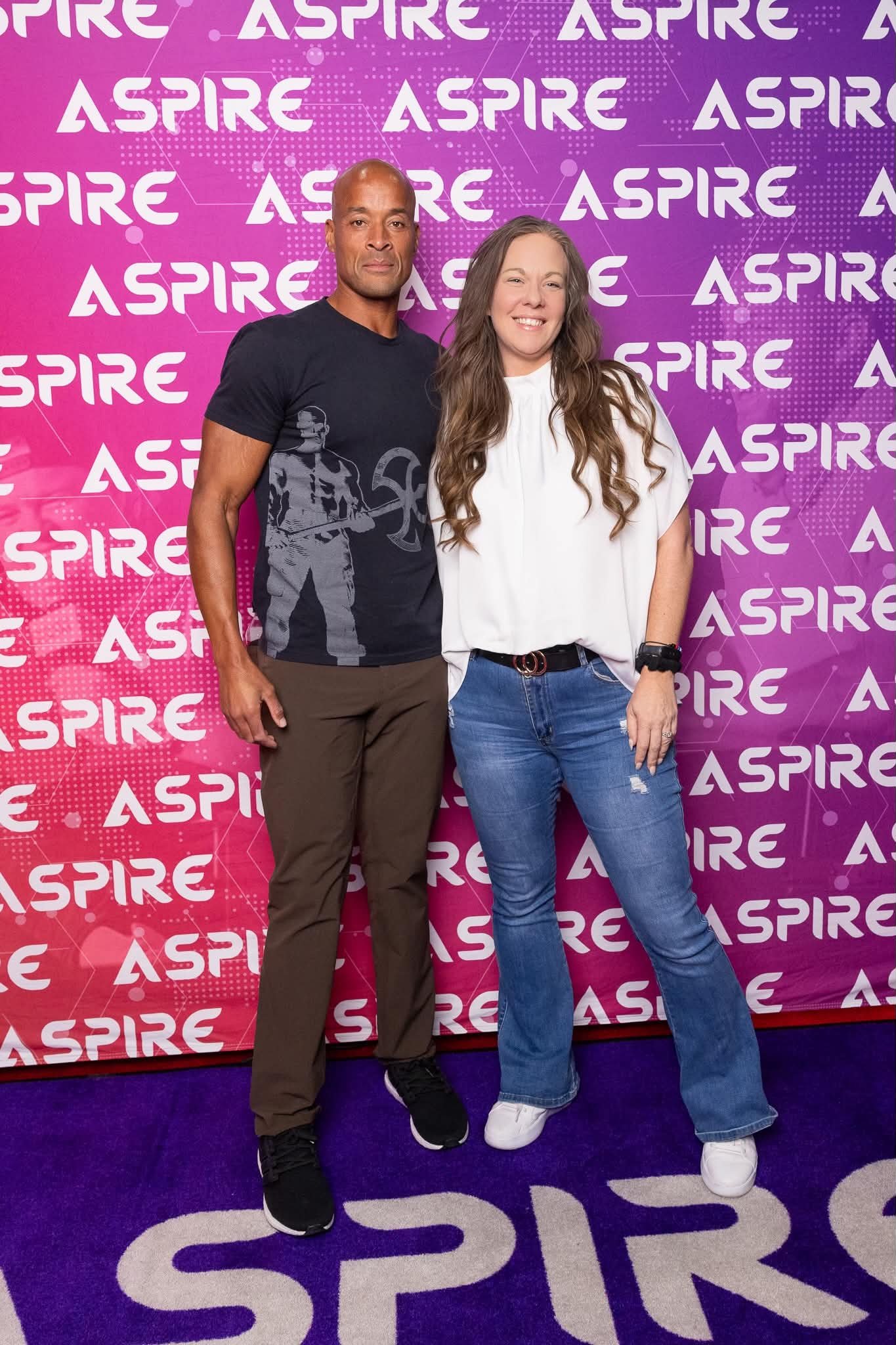 Holly with David Goggins at the Aspire event